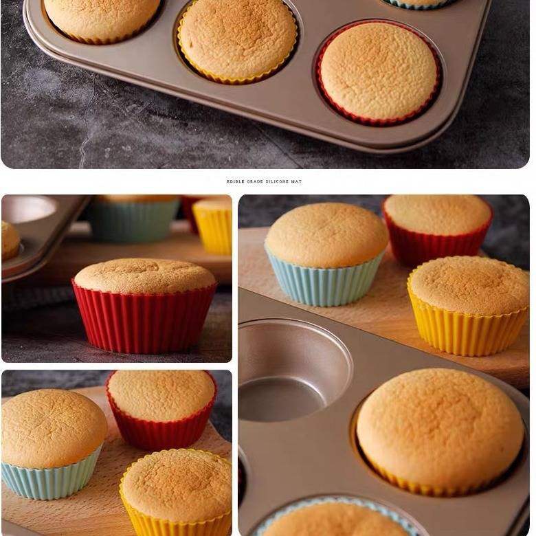 Khuôn Giấy Làm Bánh Cupcake / Muffin Chống Dính 6-12 Lỗ Có Giá Đỡ