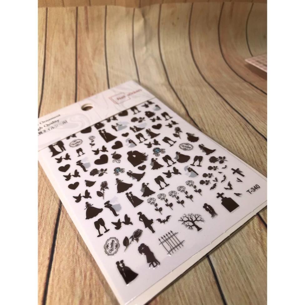 Hình dán móng tay Đôi tình nhân T340