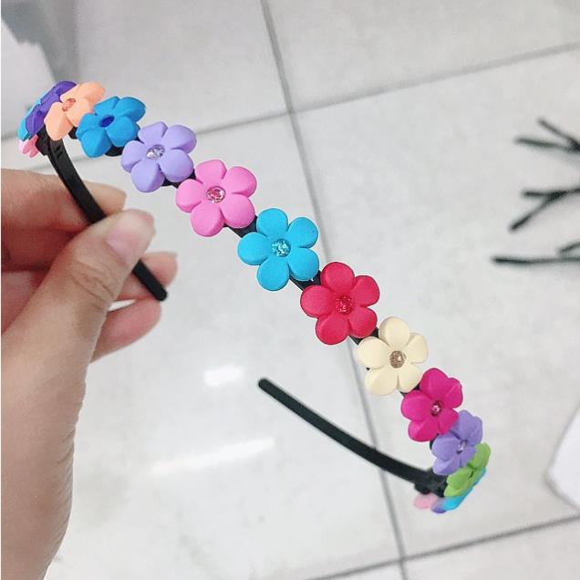 Bờm tóc nhựa dẻo đính hoa nhỏ xinh