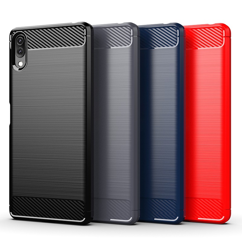 Capa De Silicone Flexível De Fibra De Carbono Ultra Resistente Para Sony Xperia L1 E6 L2 L3 Z6 XA1 Plus