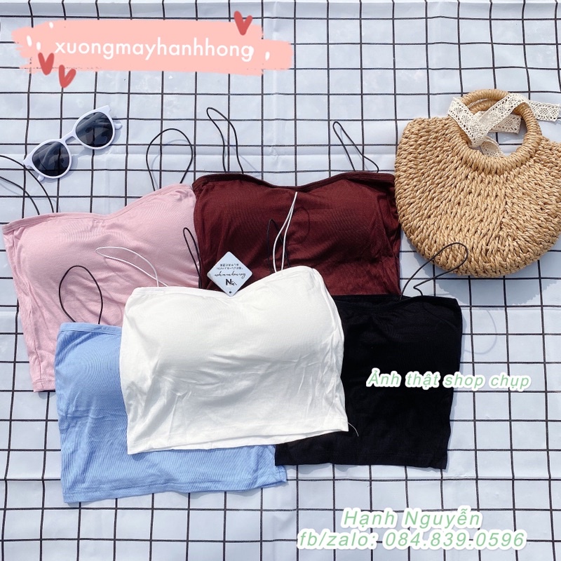 Áo croptop 2 dây tăm, áo quây nữ có đệm ngực cực xinh