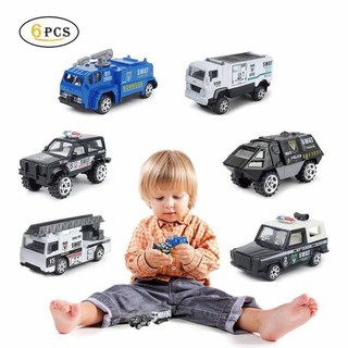 Bộ 6 xe ô tô cảnh sát (vỏ kim loại- hàng đẹp loại 1)
