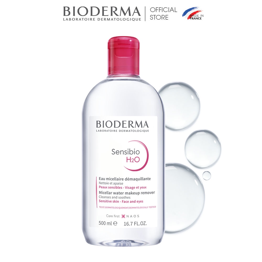 [CHÍNH HÃNG] Dung dịch làm sạch và tẩy trang dành cho mọi loại da công nghệ Micellar Bioderma Sensibio H2O - 500ml