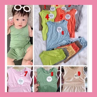 Bộ Sát nách Cho Bé 💖FREE SHIP💖 Bộ Minky Mom chính hãng ba lỗ trơn Chất Thun Lạnh siêu mềm mịn thoáng mát