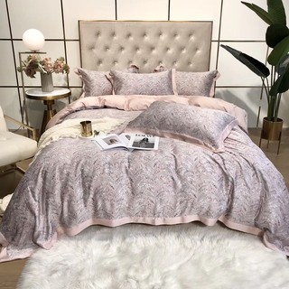 Bộ Chăn Ga Gối Lụa Tencel 60s "Lá Hoa Nhí" 4 món