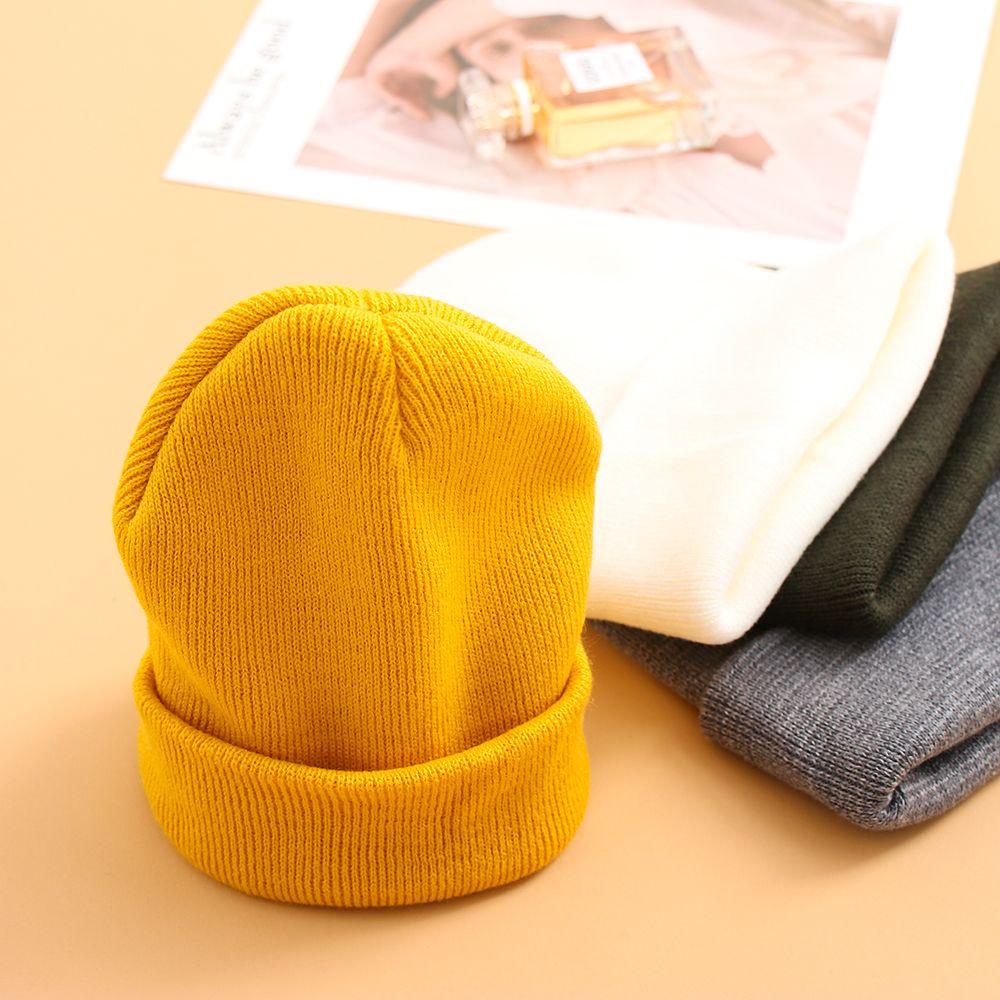Mũ Beanie Dệt Kim Màu Trơn Dễ Thương 18 Màu Lựa Chọn