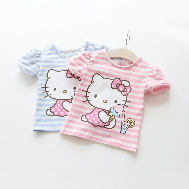 Áo thun ngắn tay in hình Hello Kitty đáng yêu cho bé