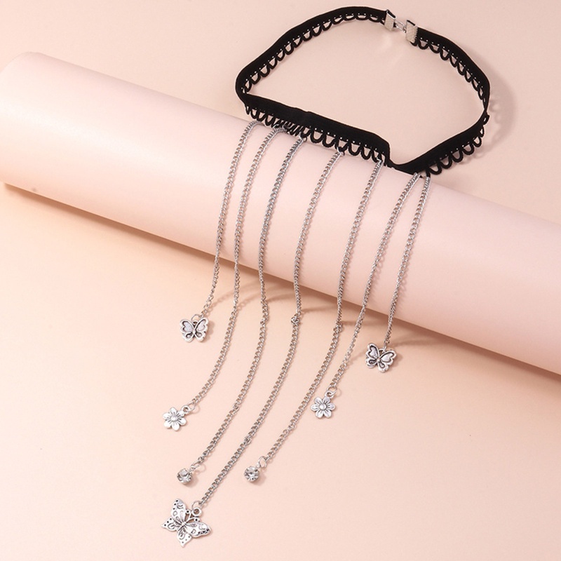 Chuỗi Vòng Đeo Chân Thiết Kế Tua Rua Phối Mặt Hình Bướm Thời Trang Cho Nữ