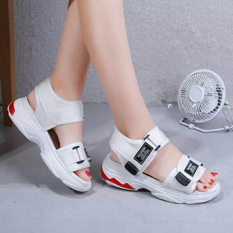 [SANDAL ĐẾ BÁNH MÌ CAO QUAI DÁN SIÊU XINH - 3 MÀU( M1688)