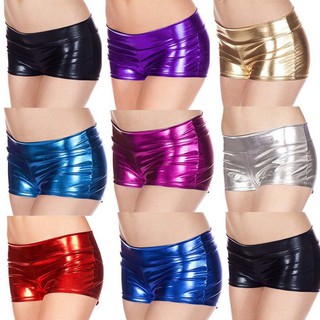 Quần short da PU bóng loáng thời trang cho nữ