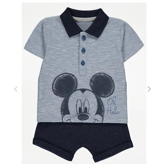 Bộ cộc tay bé trai - Set bộ cộc tay Mickey có cổ cho bé trai size 2-7t