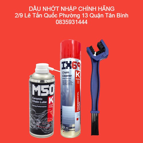 Combo dưỡng sên cao cấp nhập khẩu Đức Voltronic M50K Ceramic + Voltronic Ix69 + Bàn chải