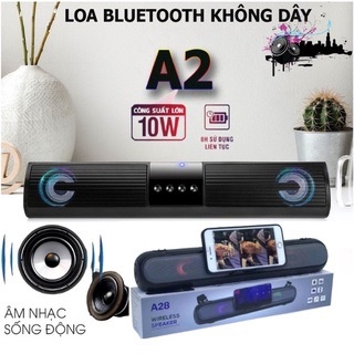 Loa Bluetooth Speaker A2 Dáng Dài 2 Loa Cực Đỉnh, Kiểu Dáng Sang Trọng Hỗ Trợ Thẻ Nhớ, Đài FM, Sạc Usb [mẫu mới]