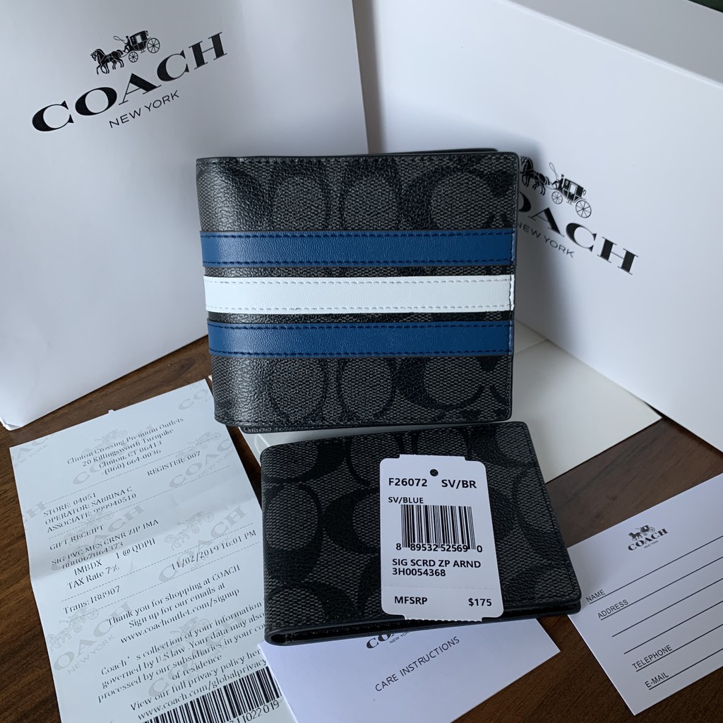 COACH Ví cầm tay đựng thẻ dành cho nam F26072/Ví nam /ví da nam