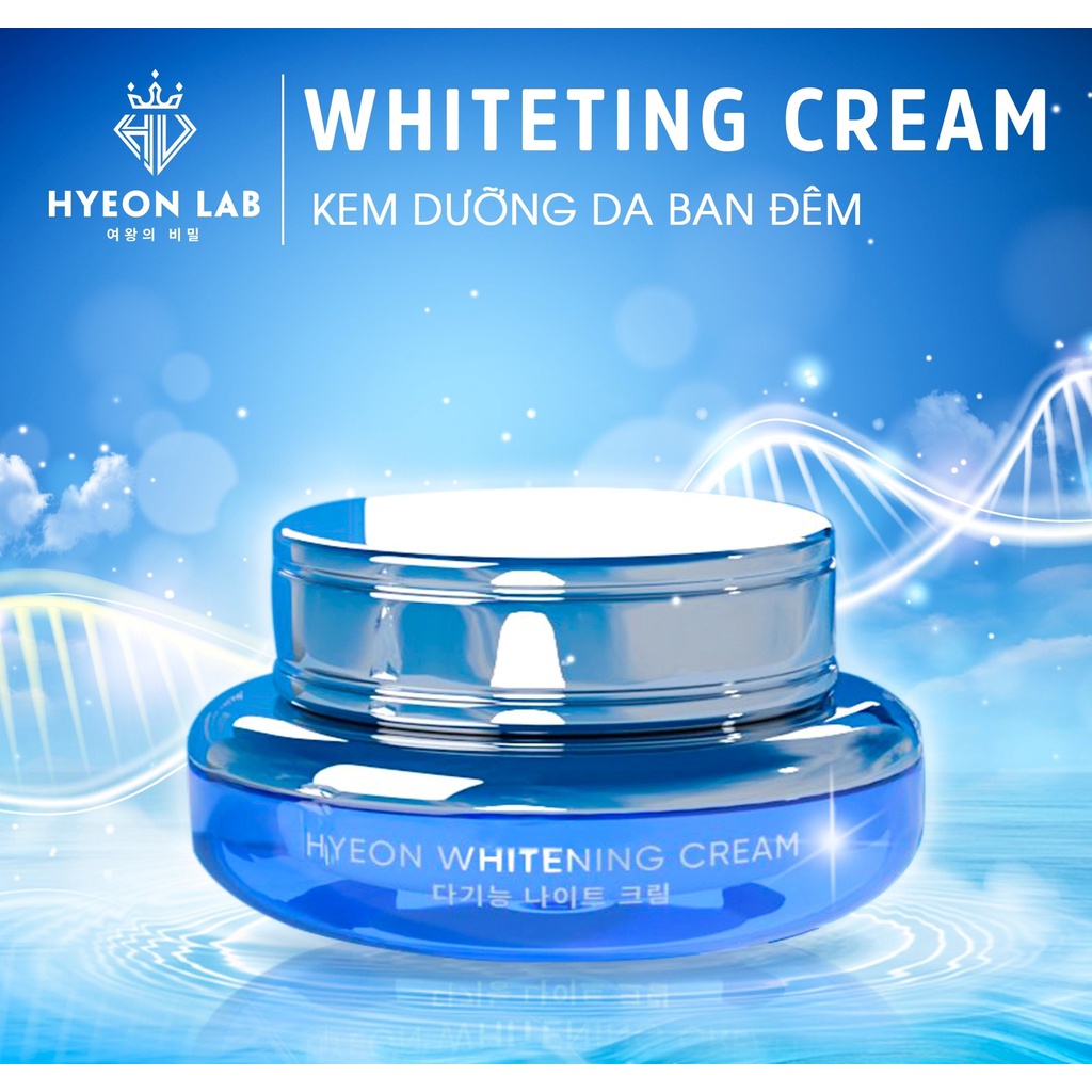 Kem Dưỡng Trắng Da Ban Đêm Hyeon Whitening Cream [Hyeon Lab] dưỡng da trắng hồng tự nhiên, mềm mịn