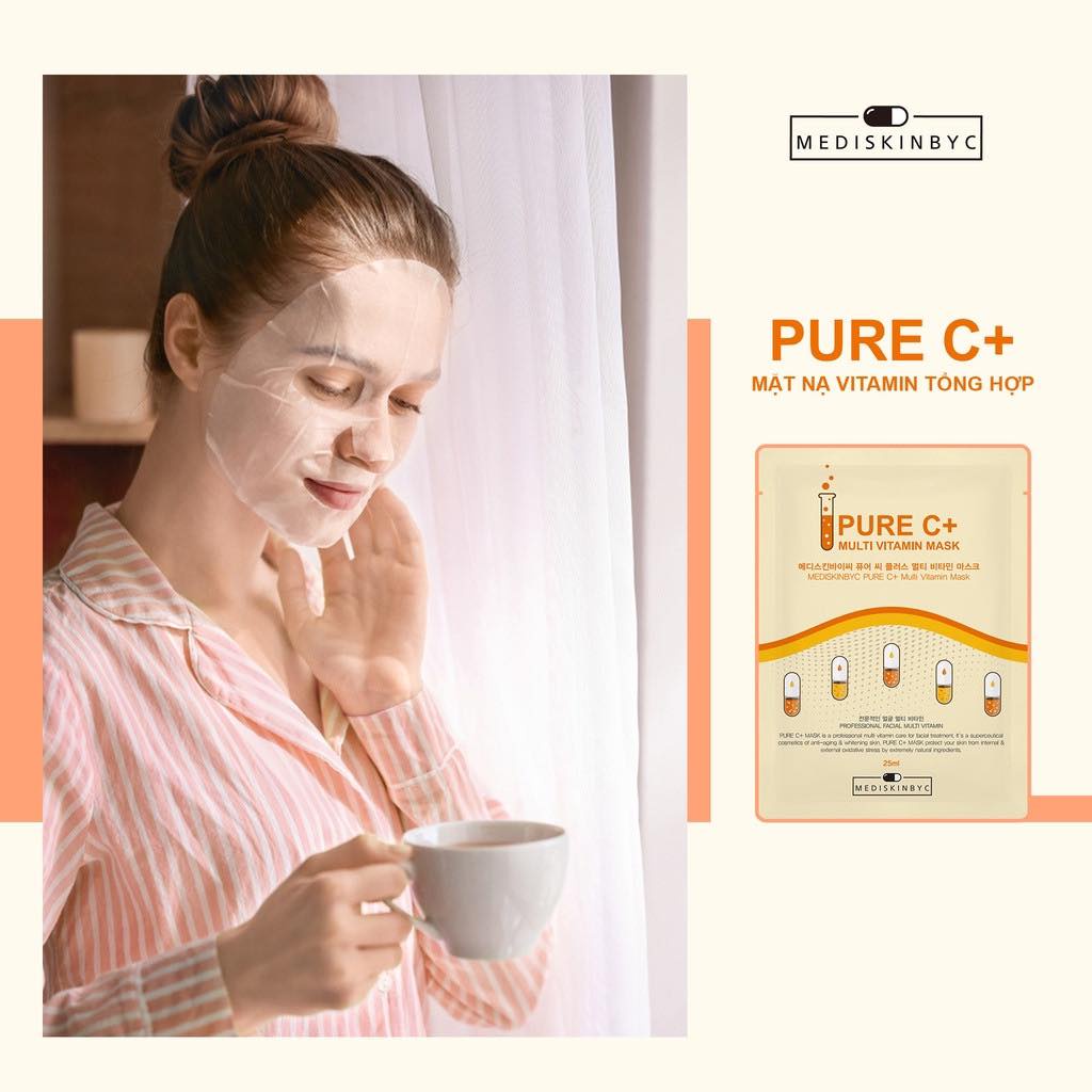 Mặt nạ dưỡng da trắng sáng Mediskinbyc Pure C+ Multi Vitamin Mask 25ml