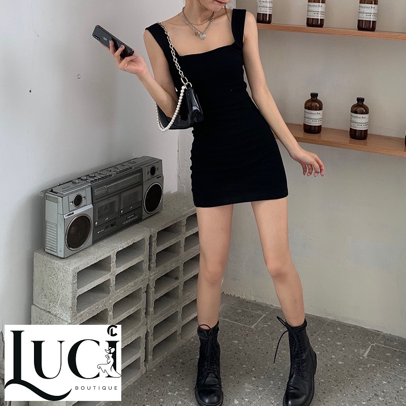 Đầm ôm body cổ vuông chất thun đẹp