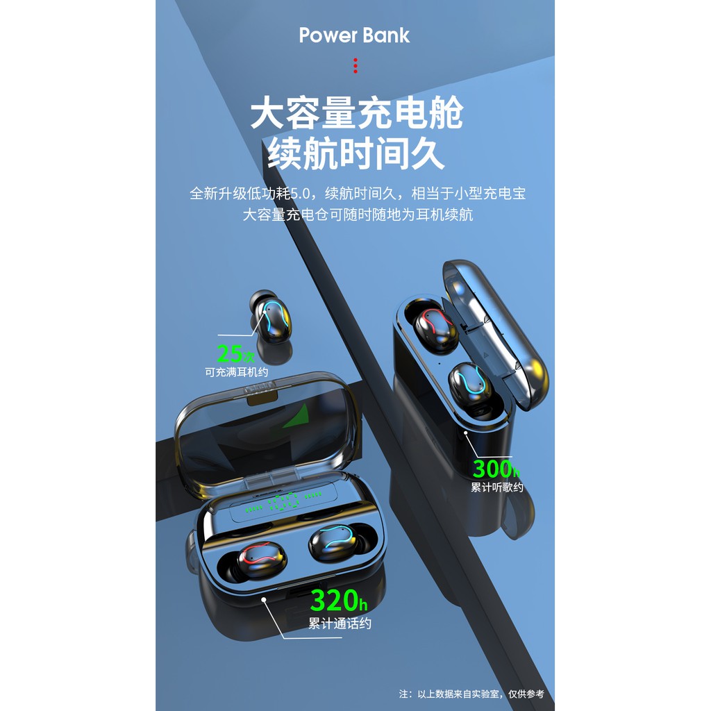 Tai nghe Nhét tai True Wireless không dây Bluetooth TWS v5.0 HBQ Q35 Q82 Nút bấm Bản quốc tế Cao cấp Pro Chống nước -Q35