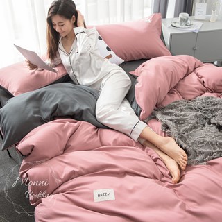 [HÀNG XUẤT NHẬT] BỘ GA GỐI COTTON HÀN QUỐC TICI HỒNG PHỐI XÁM CỰC XINH
