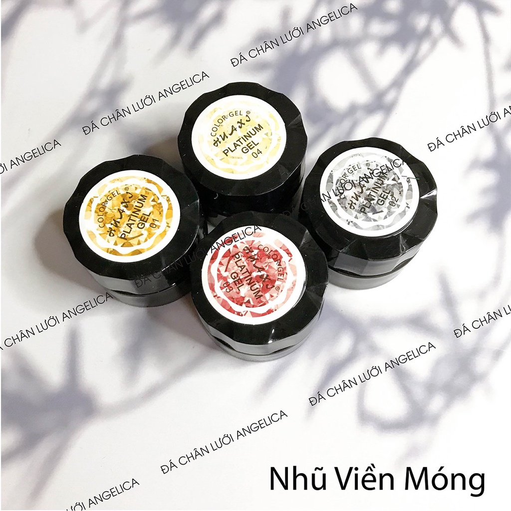 Set 4 Hũ Gel Nhũ Nail Siêu Đặc Kim Tuyến Vẽ Viền Móng ANGELICA GNVM