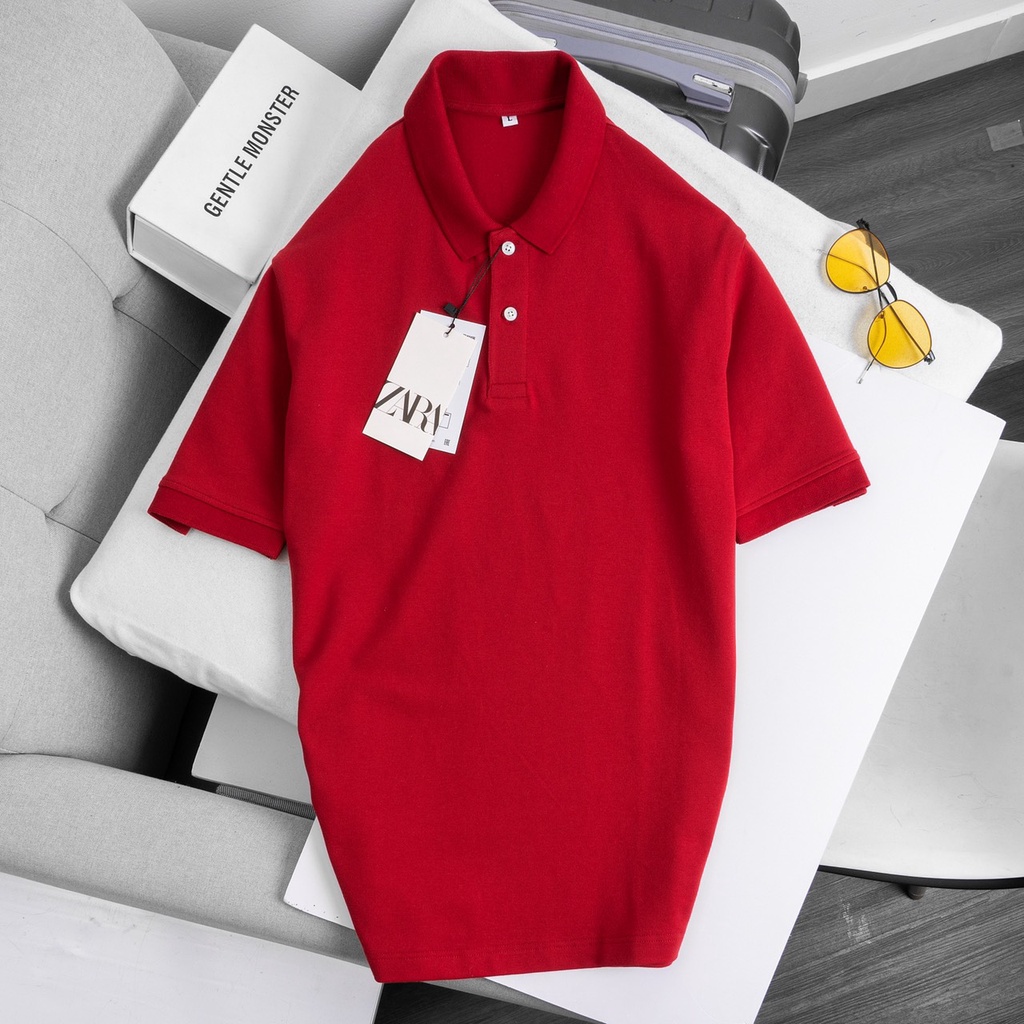 Áo thun nam polo tay ngắn ZR màu đỏ chất vải xuất khẩu cao cấp - Đẳng cấp phái mạnh