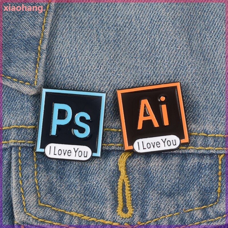 Ghim cài áo tráng men in chữ I Love You nhiều kiểu tùy chọn