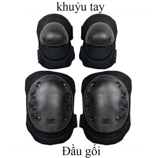 Bộ giáp bảo hộ đi phượt bảo vệ đầu gối khuỷu tay Black Hawk