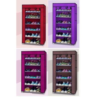 Tủ vải để giầy 6 tầng trơn