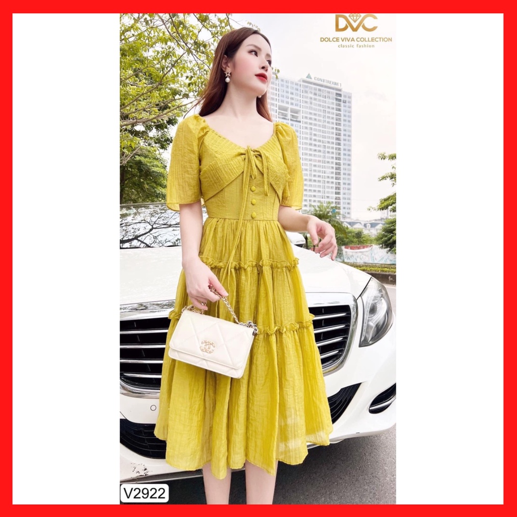 đầm thiết kế,váy tiểu thư bèo tầng dáng xòe xinh xắn.(nhiều màu)