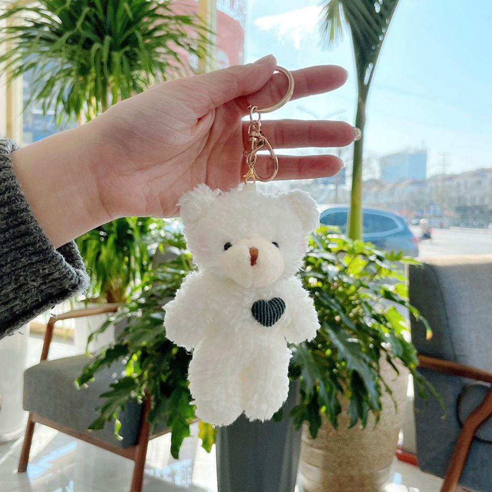 MIHAN1 Girls and Kids Keychain Mini Toys Pendant Cute Bear New Plush Soft Cotton 12cm Key Ring