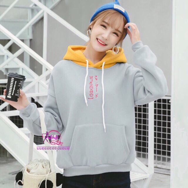 (Giá Sập Sàn) Áo khoác nỉ hoodie Hevi thời trang nữ phối Nón Vàng (nhiều màu - ảnh thật)