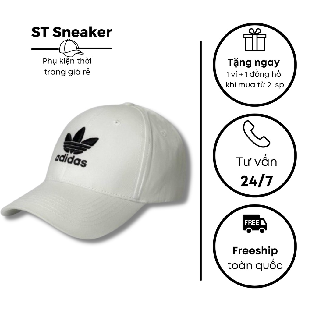 Mũ Lưỡi Trai 🍁 Nón Kết Das Trắng Logo Thêu Đen Dành Cho Nam Nữ Unisex