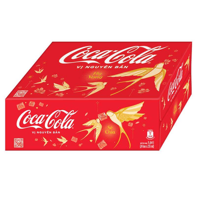 Lốc 24 Lon Nước Ngọt Coca Cola Sleek 235ml/Lon Chính Hãng