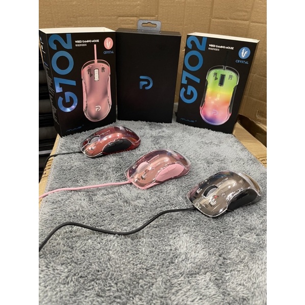 Chuột G702 GAMING LED RGB Trong Suốt Black/Pink/Red- Siêu Xinh