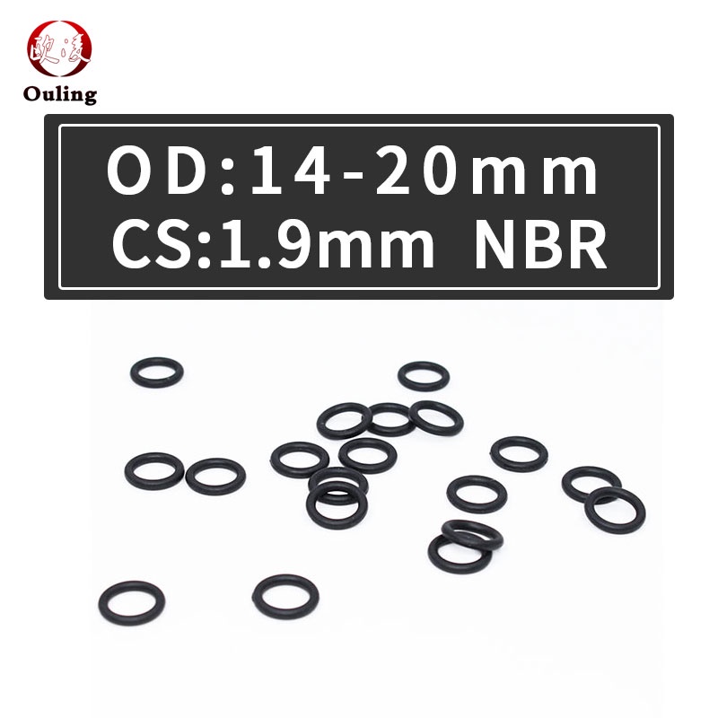 Set 50 Vòng Đệm Cao Su Hình Chữ O Dày 1.9mm OD14 / 15 / 16 / 17 / 18 / 19 / 20 * 1.9mm O Chống Nước Chống Mòn