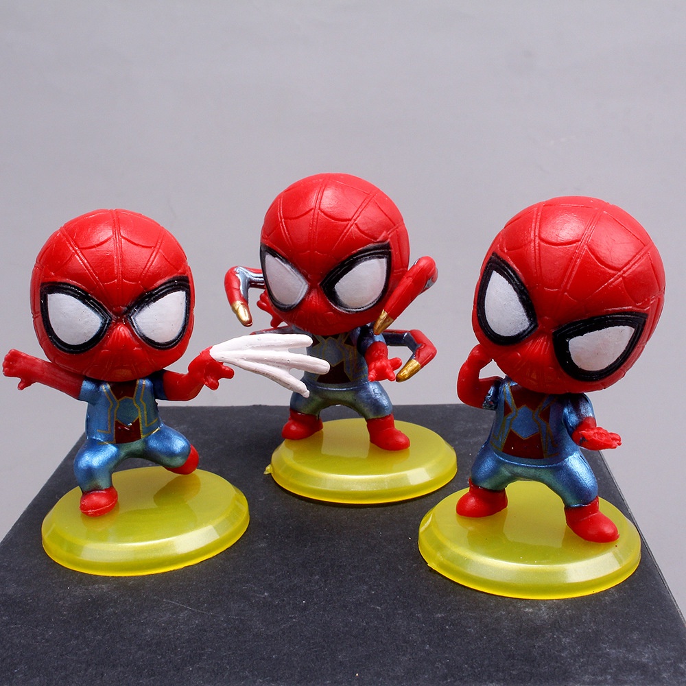 Set 8 Mô Hình Người Nhện Dễ Thương Dùng Để Trang Trí Bánh