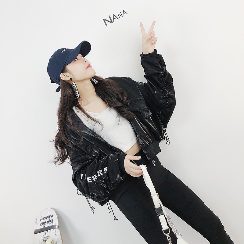 [Sẵn màu xanh] Áo khoác hiphop, Áo bóng chày, Ulzzang style, Kiểu dáng rộng