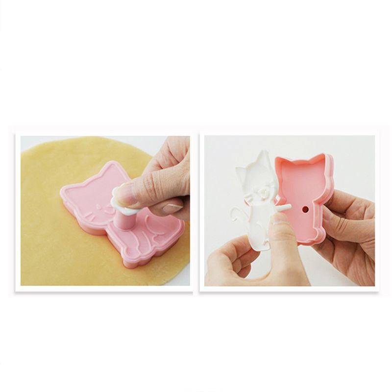 Set 3 Khuôn Cắt Bánh Quy Tạo Hình Mèo Dễ Thương