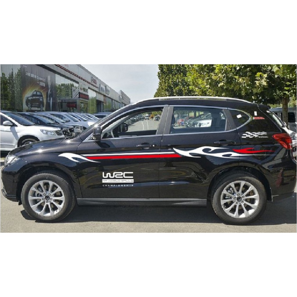 Tem dán sườn xe ô tô phong cách thể thao TX02