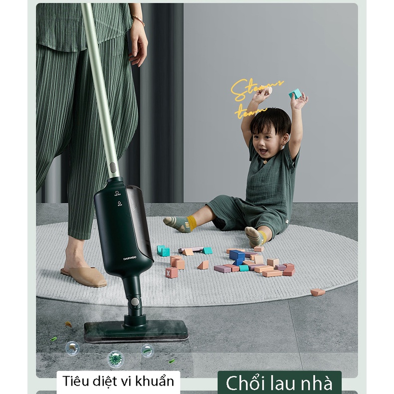 Chổi lau nhà hơi nước nóng Deawoo - cây lau nhà công nghệ làm sạch diệt khuẩn khử khử trùng