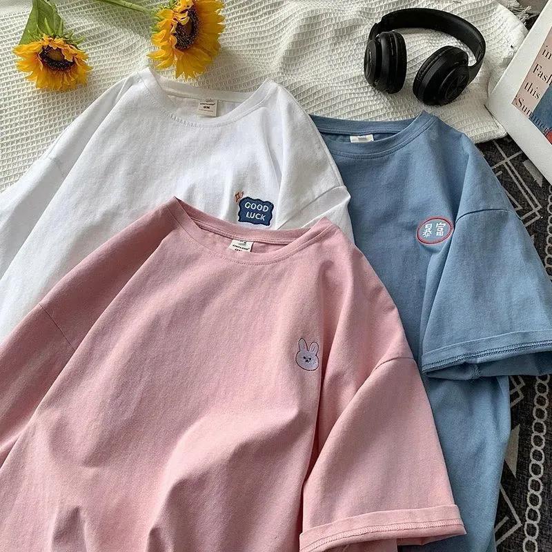 Áo thun COZOKC tay ngắn dáng rộng phong cách Hàn Quốc thời trang trẻ trung