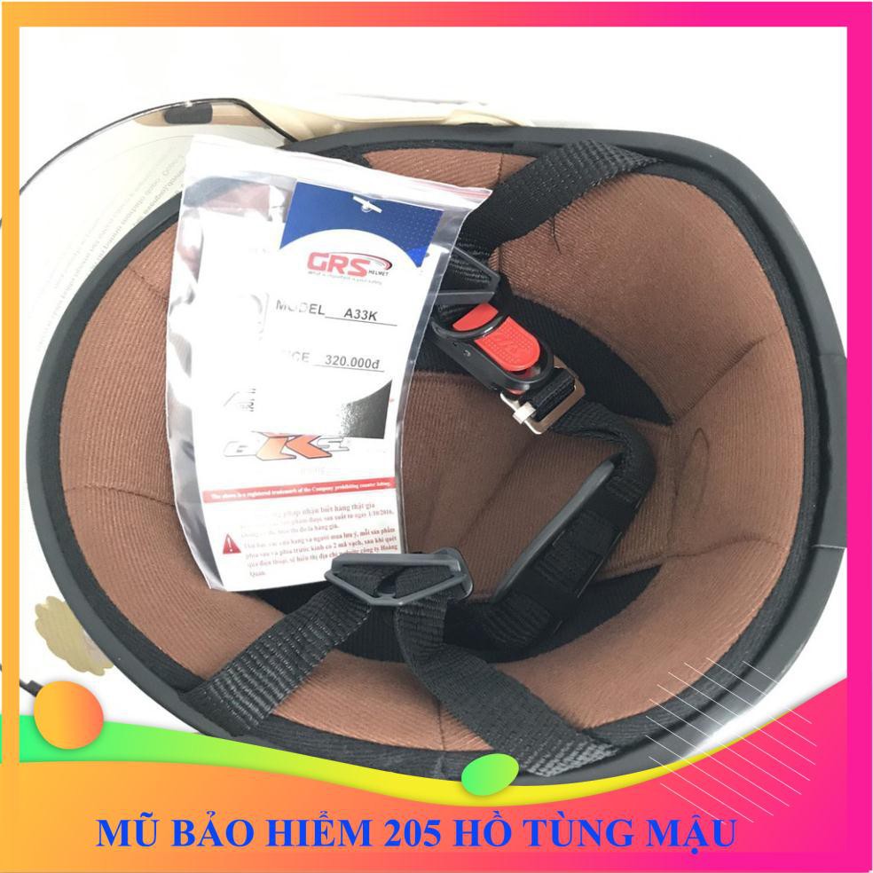 Mũ bảo hiểm nửa đầu có kính cao cấp - vòng đầu 56-58cm - Kính chống lóa - GRS A33K - Sữa