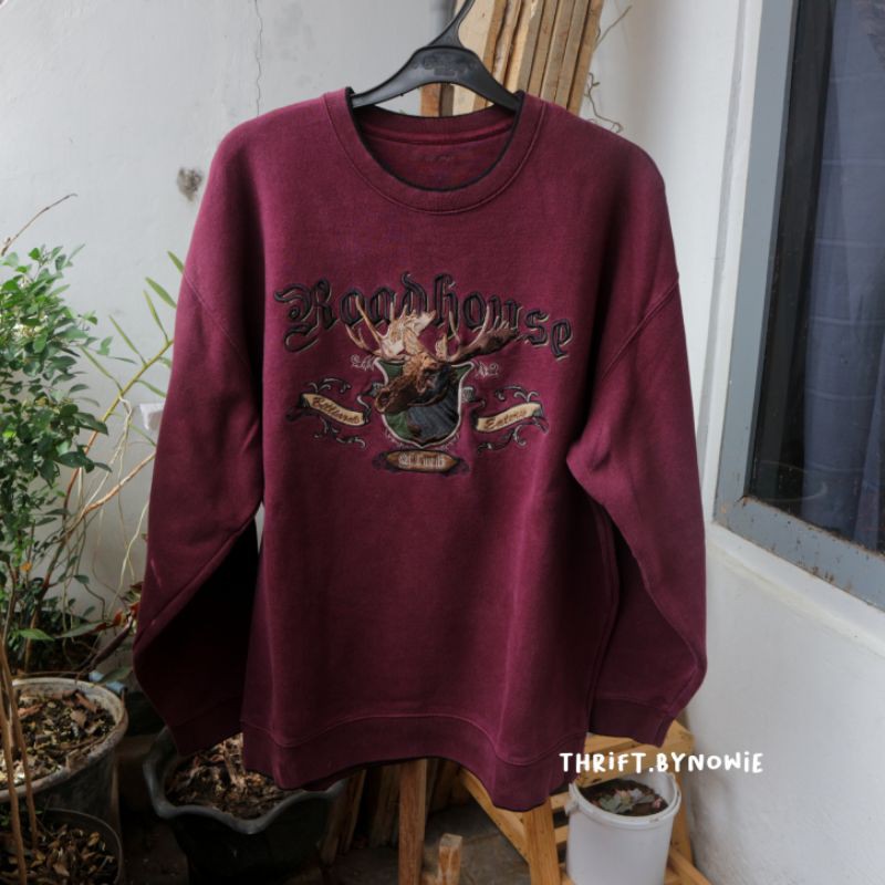 Thrift Áo SWEATER Cổ Thuyền Ngoại Cỡ Màu Hạt Dẻ JUMBO ROAD HOUSE - NOWIE VOL. 1