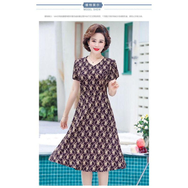 Đầm thun trung niên 35 - 50 tuổi,  DTYY003