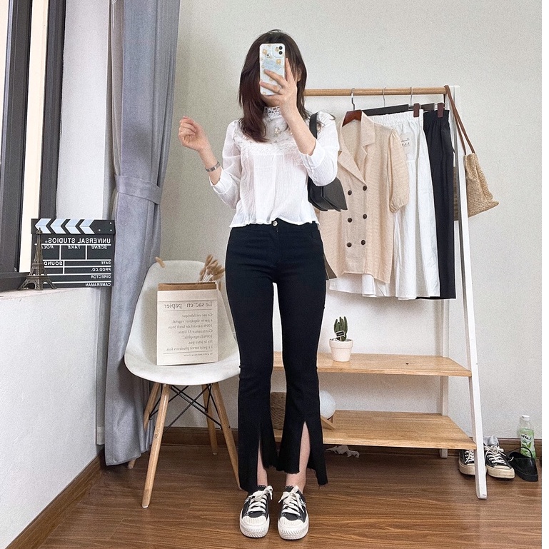 [QUAN01] Quần Jeans Ống Loe Nữ, Quần Bò Xẻ Gấu, Quần Bò Nữ Công Sở Co Dãn Phong Cách Hàn Quốc | BigBuy360 - bigbuy360.vn