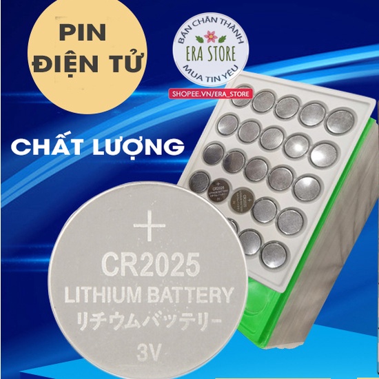 Pin cúc CR2025 Lithium dùng cho bảng vẽ điện tử Era Store hoặc các thiết bị Điều Khiển xe ô tô, máy tính, đồng hồ