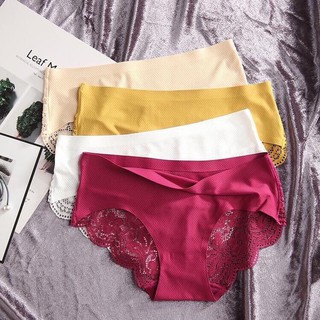 Bộ 10 quần lót su thông hơi phối ren mềm mịn sexy Q1534 - Quần chíp nữ không đường may - TINTIN888