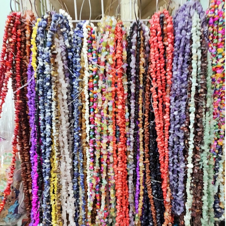 Đá ngọc lam vụn, đá tự nhiên dây 40/80cm thiên nhiên nhiều màu làm trang sức handmade