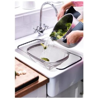 Giá inox để chậu rửa bát rổ gác bồn rửa chén đa năng có thể điều chỉnh kích thước chính hãng IKEA IK17