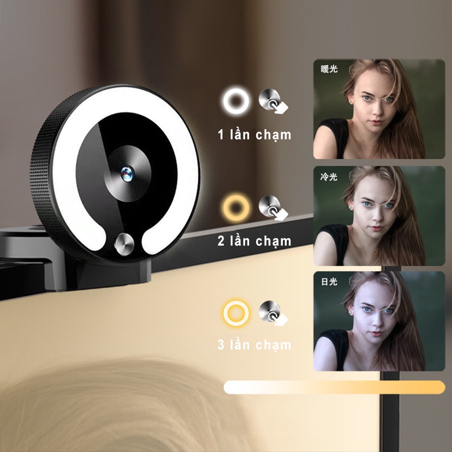 Webcam máy tính có mic full HD 1080P 4K 2K siêu nét dùng cho pc laptop - Thích hợp livestream, học tập, giảng bài...